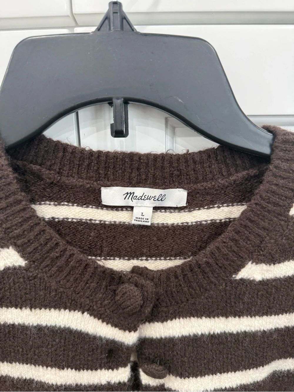 Madewell NEW Size L Kensington Cardigan Color Brown MSRP $118